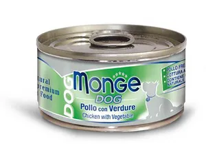 MONGE DOG NATURALNE mięso z kurczaka z warzywami dla psów 95 g